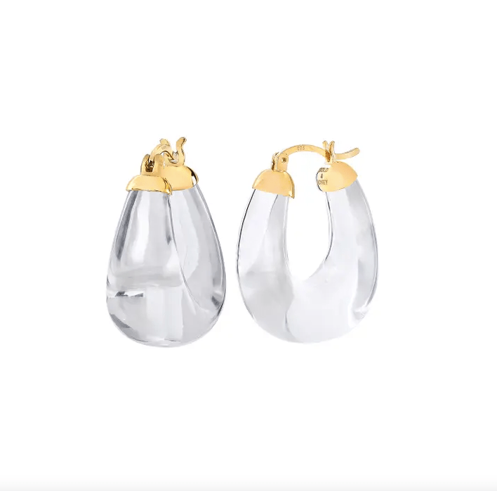 Clear Chunky Hoop Earring - Fashion Bop