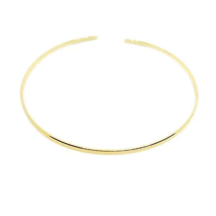 18K Gold Plated Flat Choker - Fashion Bop