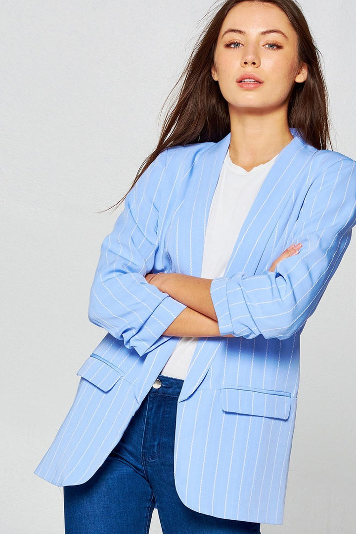 Sky Blue Pin Stripe Blazer