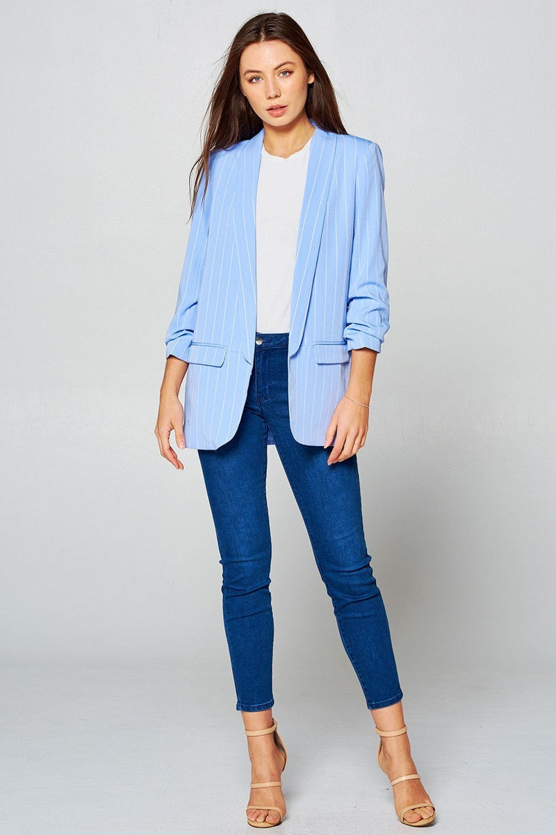 Sky Blue Pin Stripe Blazer