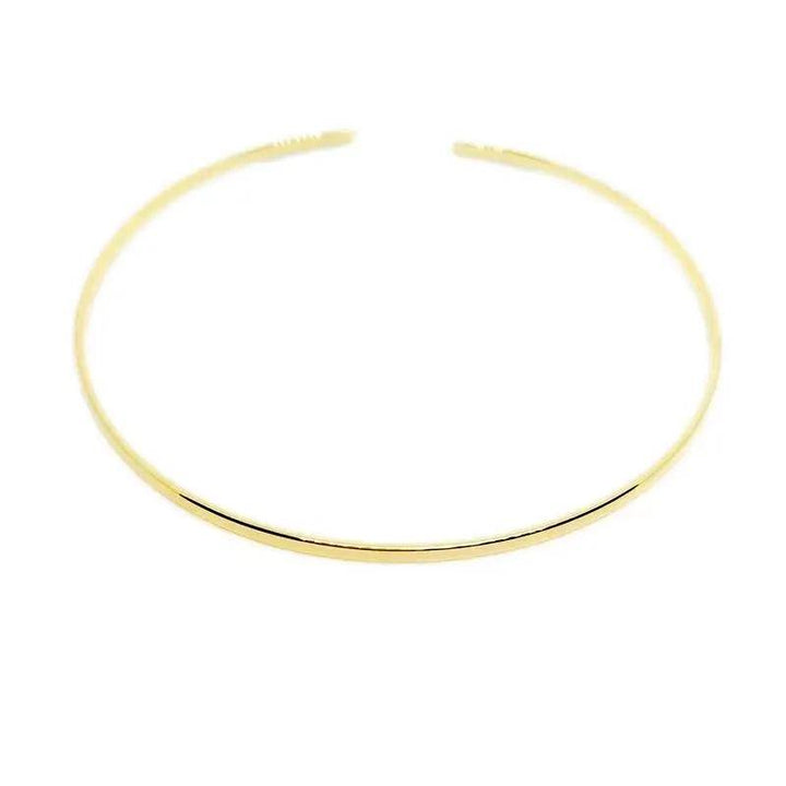 18K Gold Plated Flat Choker - Fashion Bop