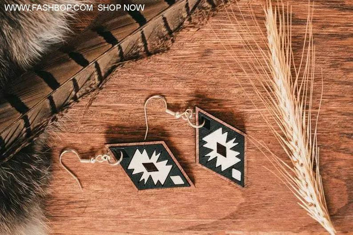 Black & White Southwest Vibes Earrings - Fashion Bop