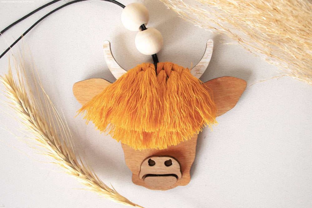 Holy Cow Macrame Car Mirror Accessory - Fashion Bop