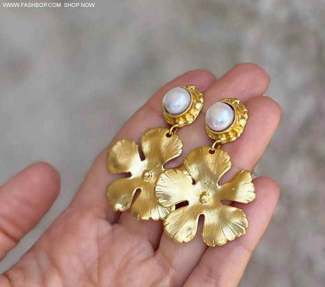 Pearl Flower Earring - Fashion Bop