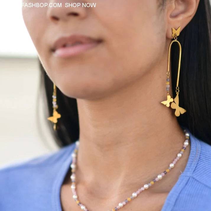 Survivor Made Butterfly Duo Earrings - Fashion Bop