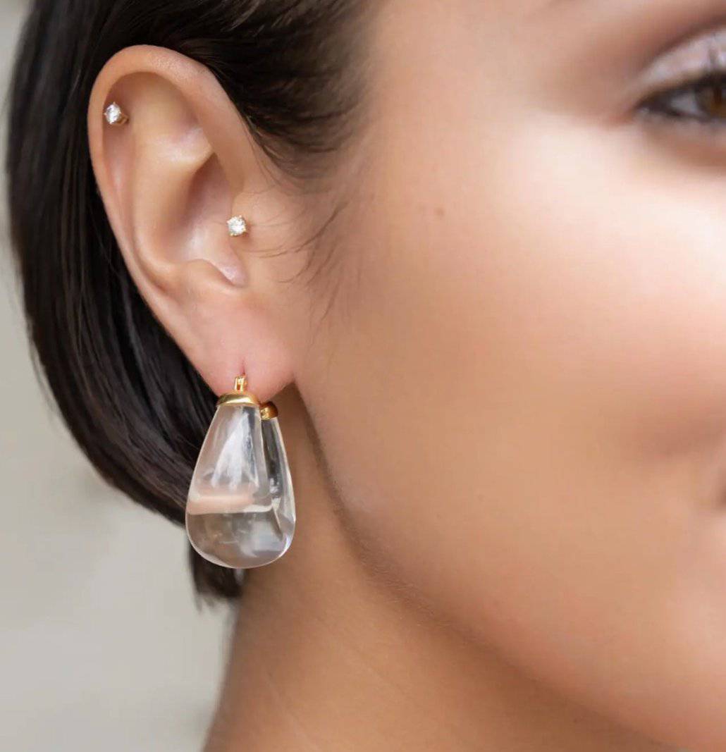 Clear Chunky Hoop Earring - Fashion Bop