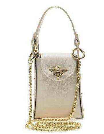 Luxury Beige Handcrafted Bee Crossbody Purse - Fashion Bop