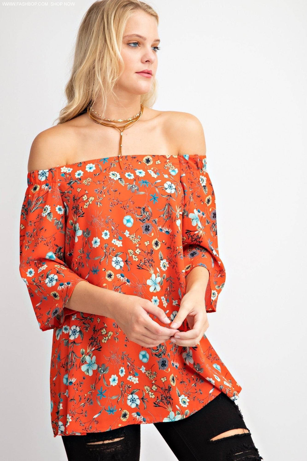 Floral Off The Shoulder - Fashion Bop