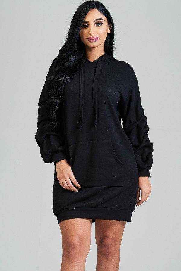 Sweatshirt Dress With Hoodie