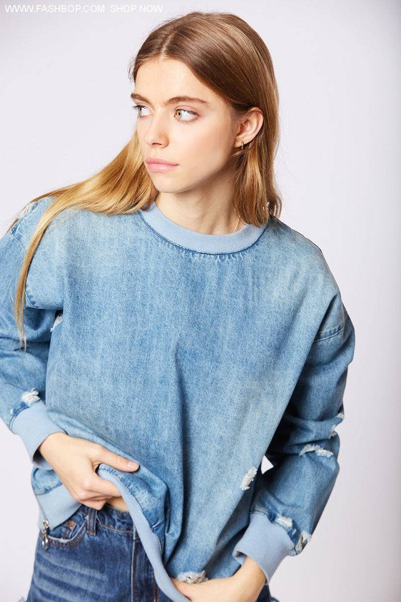 Denim Lover Sweatshirt - Fashion Bop