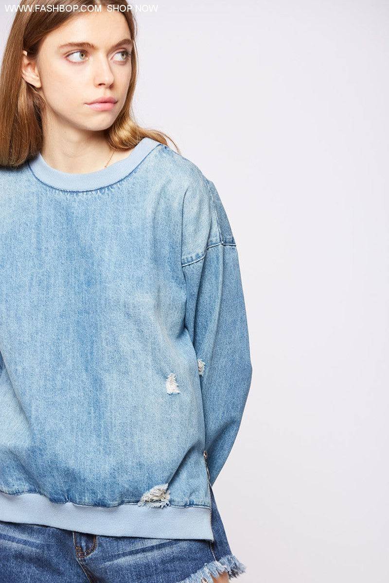 Denim Lover Sweatshirt - Fashion Bop