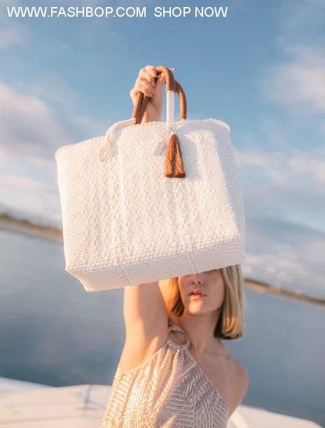 Sustainable Lux White Tote - Fashion Bop