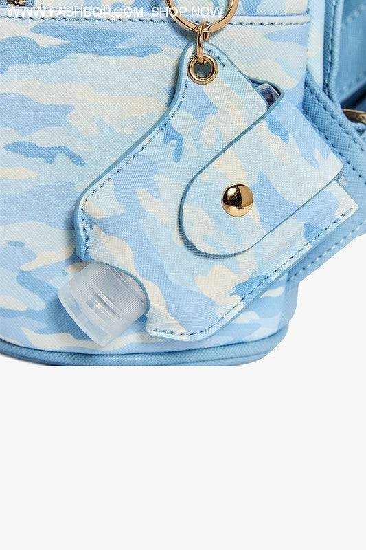 Sky Blue Mini Camo Backpack - Fashion Bop