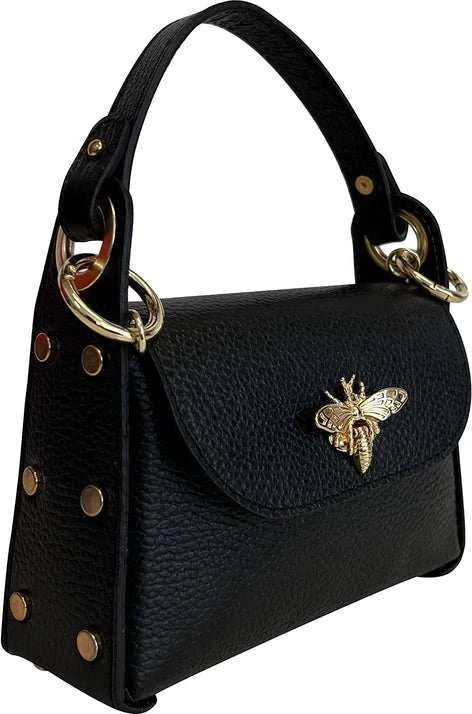 Trendy Black Leather Handbag